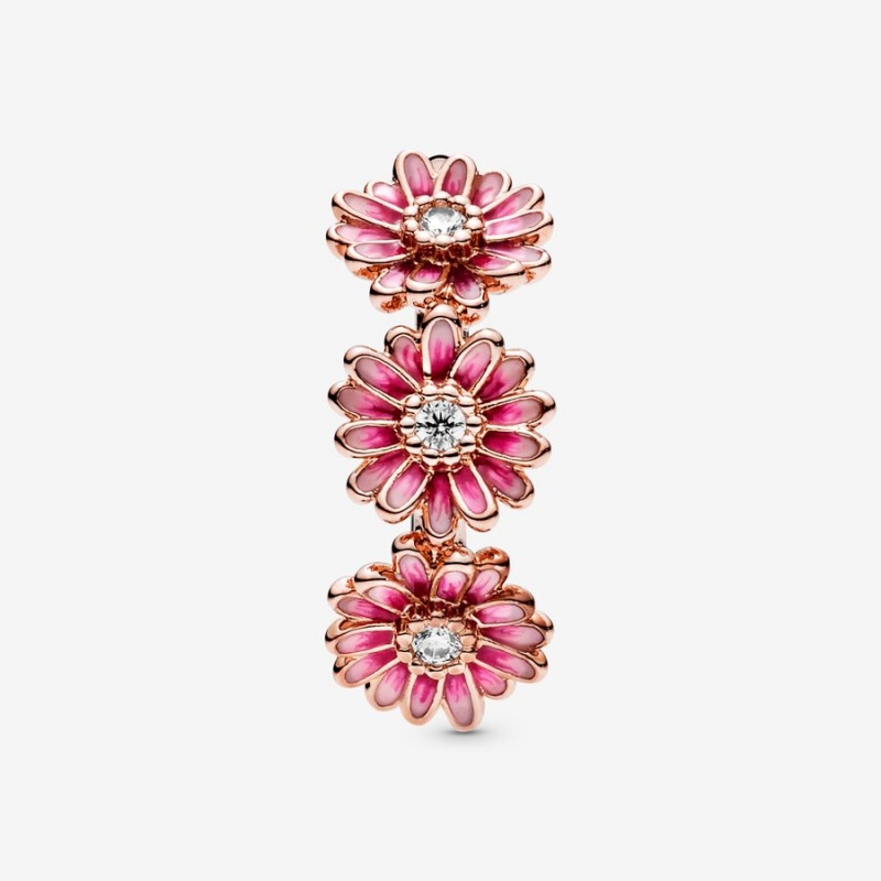 Pandora Pink Daisy Flower Trio Ring Rose Gold Plated | 541RDJSIK