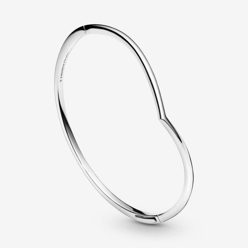 Pandora Polished Wishbone Bangle Sterling Silver | 473YGWLPC