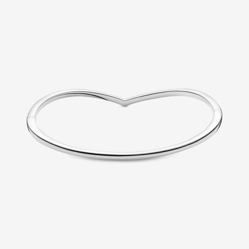 Pandora Polished Wishbone Bangle Sterling Silver | 473YGWLPC