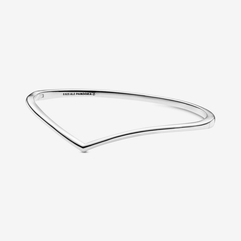 Pandora Polished Wishbone Bangle Sterling Silver | 473YGWLPC