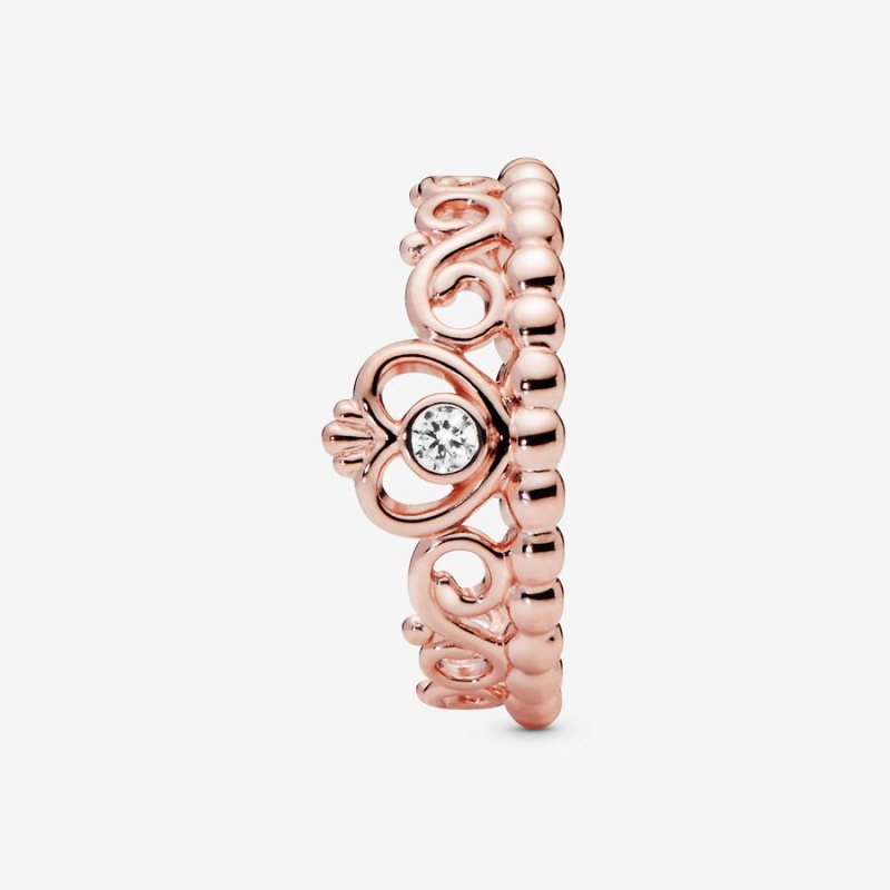 Pandora Princess Tiara Crown Ring Rose Gold Plated | 724WRFGVZ