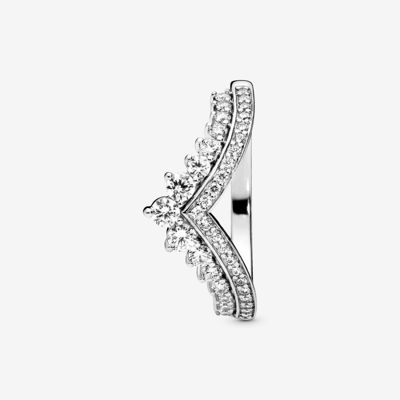 Pandora Princess Wishbone Ring Sterling Silver | 981OEGCAT