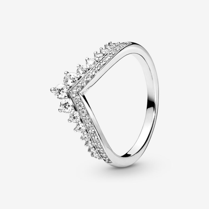 Pandora Princess Wishbone Ring Sterling Silver | 981OEGCAT