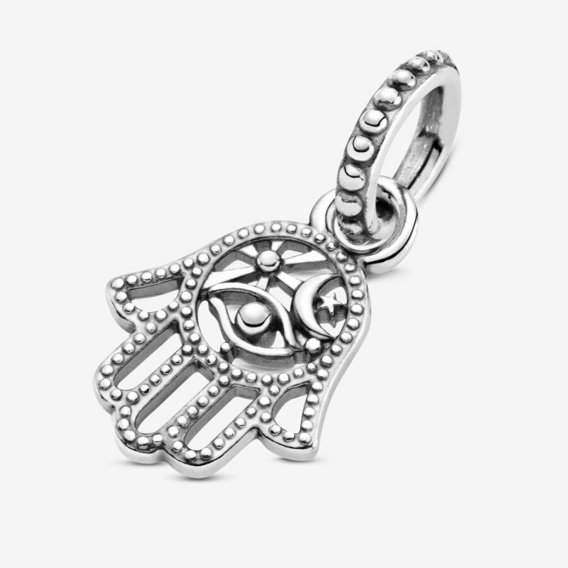 Pandora Protective Hamsa Hand Dangle Charm Sterling Silver | 159OHJDFZ