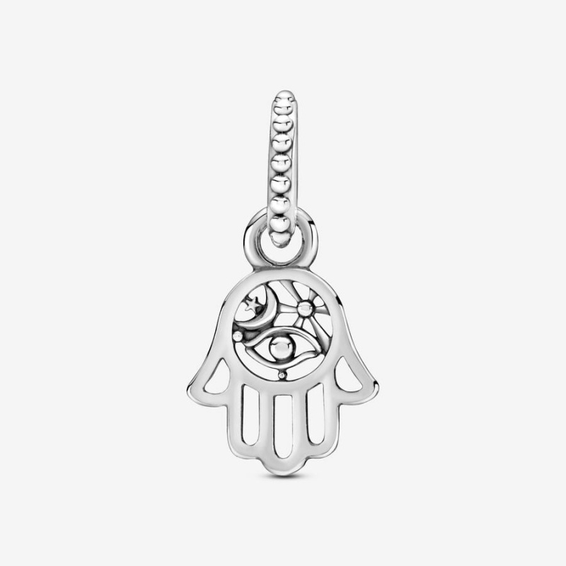 Pandora Protective Hamsa Hand Dangle Charm Sterling Silver | 159OHJDFZ