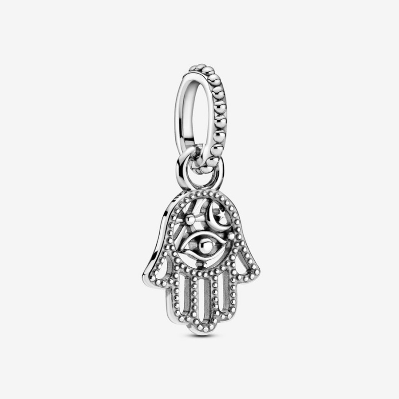 Pandora Protective Hamsa Hand Dangle Charm Sterling Silver | 159OHJDFZ