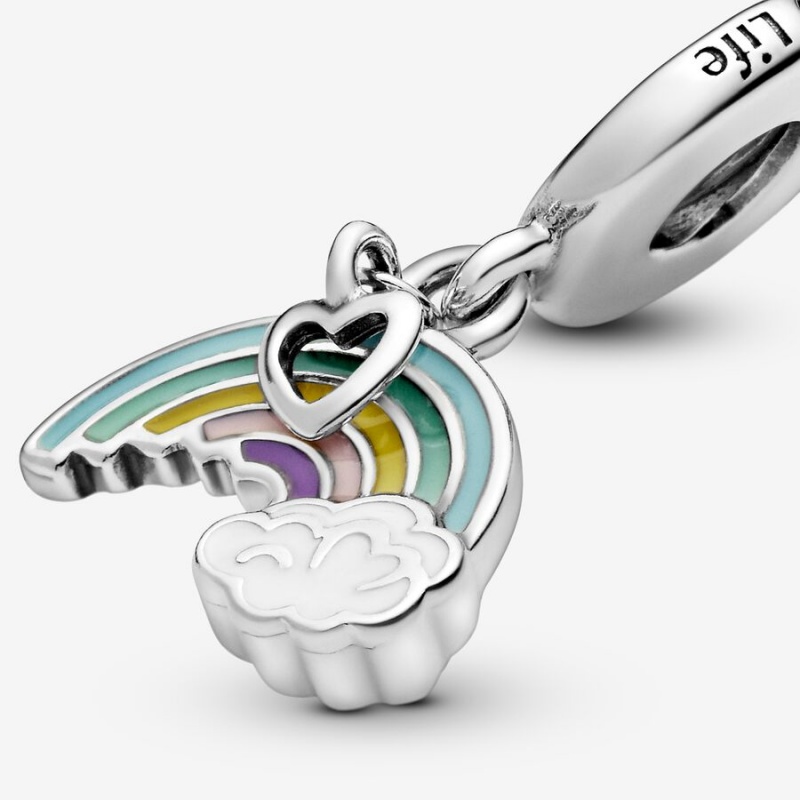 Pandora Rainbow and Cloud Dangle Charm Sterling Silver | 697AXBEOW