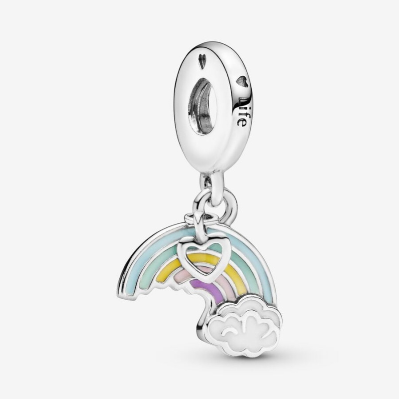 Pandora Rainbow and Cloud Dangle Charm Sterling Silver | 697AXBEOW