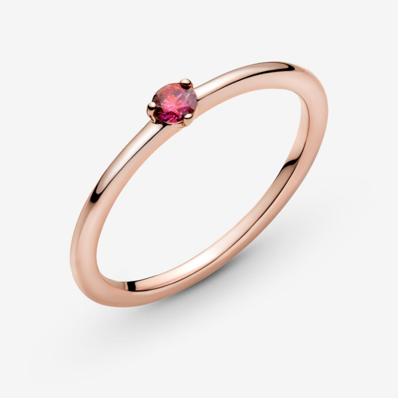 Pandora Red Solitaire Ring Rose Gold Plated | 276IWTSNB