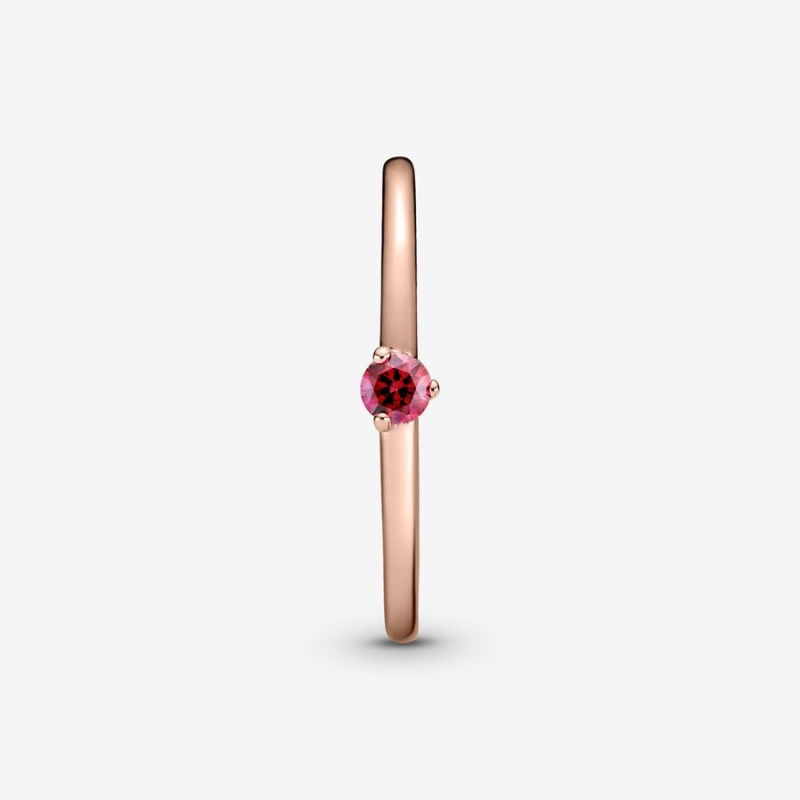 Pandora Red Solitaire Ring Rose Gold Plated | 276IWTSNB