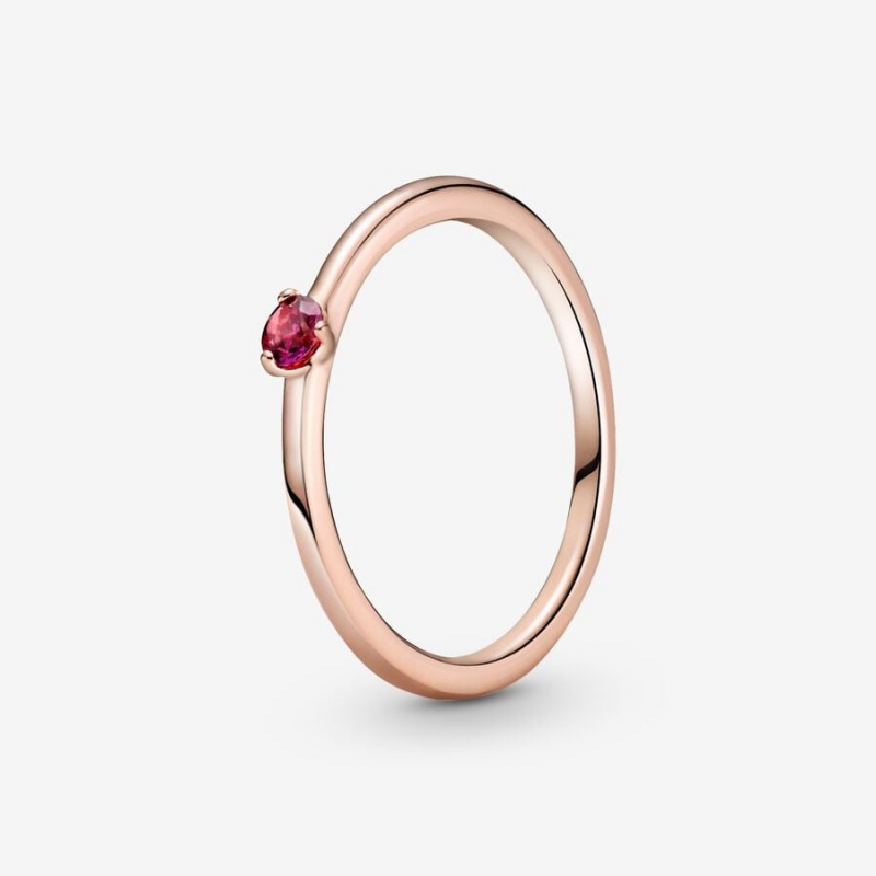 Pandora Red Solitaire Ring Rose Gold Plated | 276IWTSNB