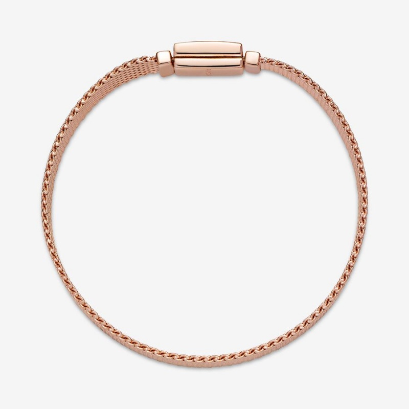 Pandora Reflexions Long Clasp Pavé Bracelet Rose Gold Plated | 358CJNTDL