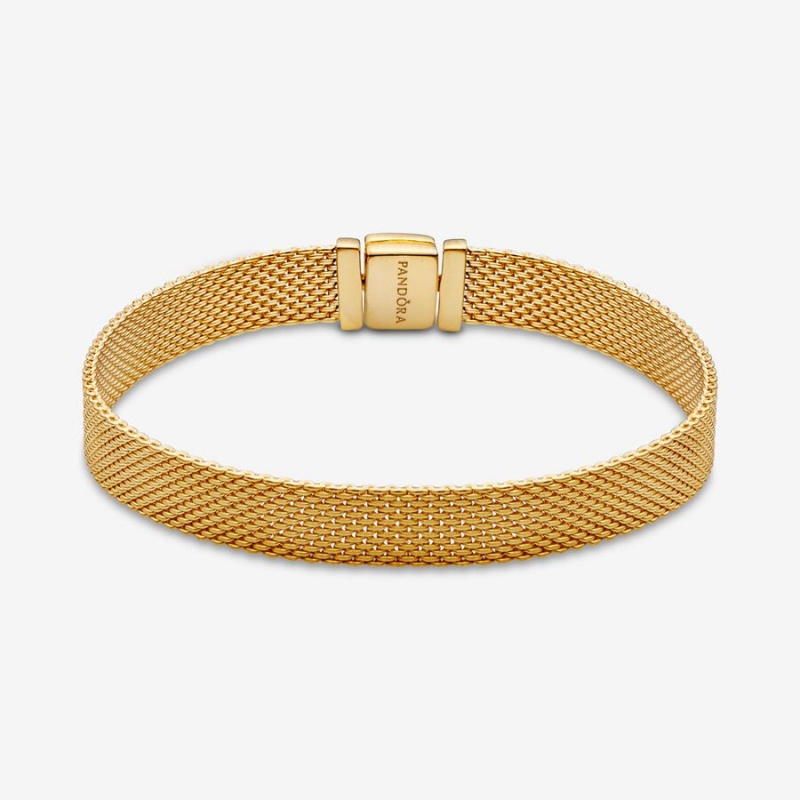 Pandora Reflexions™ Mesh Bracelet Gold Plated | 163WVDYFB