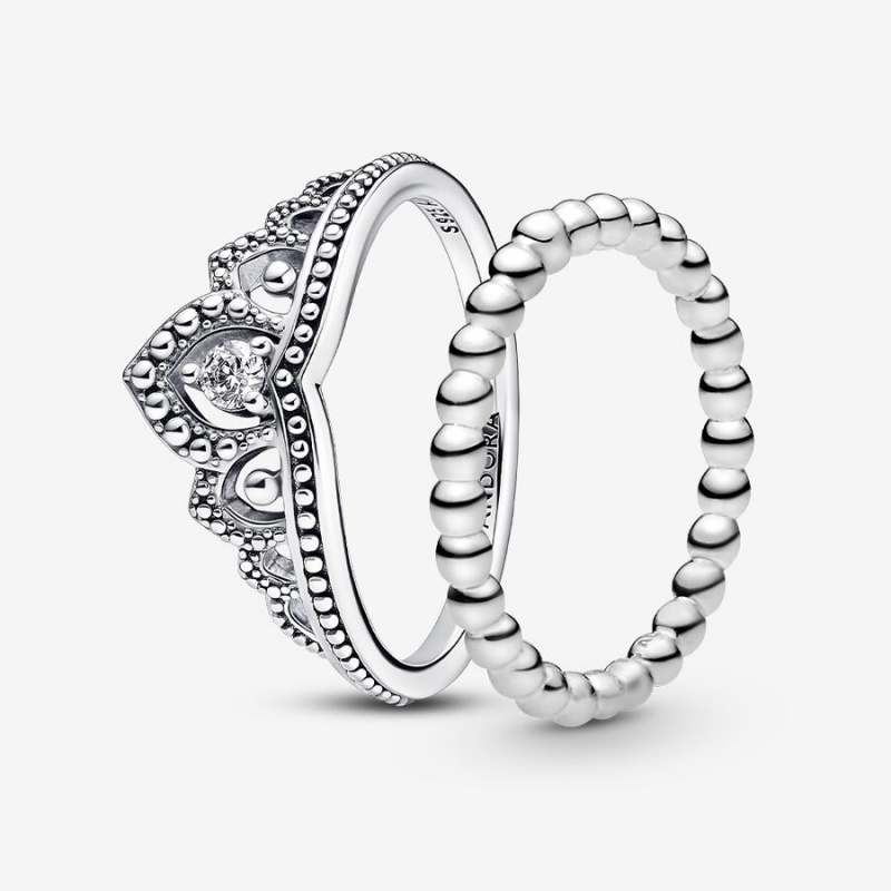 Pandora Regal Beaded Tiara Ring Set | 796QCTNBA