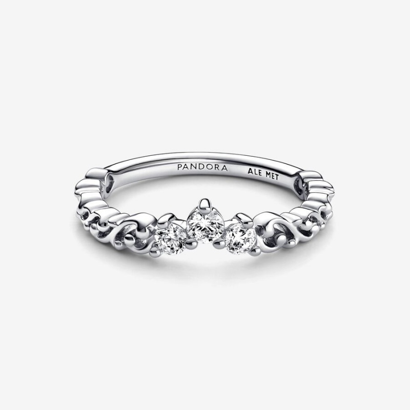 Pandora Regal Swirl Tiara Ring Sterling Silver | 107NZFIHJ