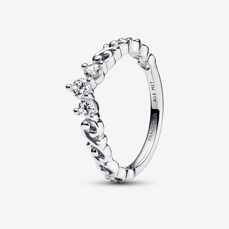 Pandora Regal Swirl Tiara Ring Sterling Silver | 107NZFIHJ