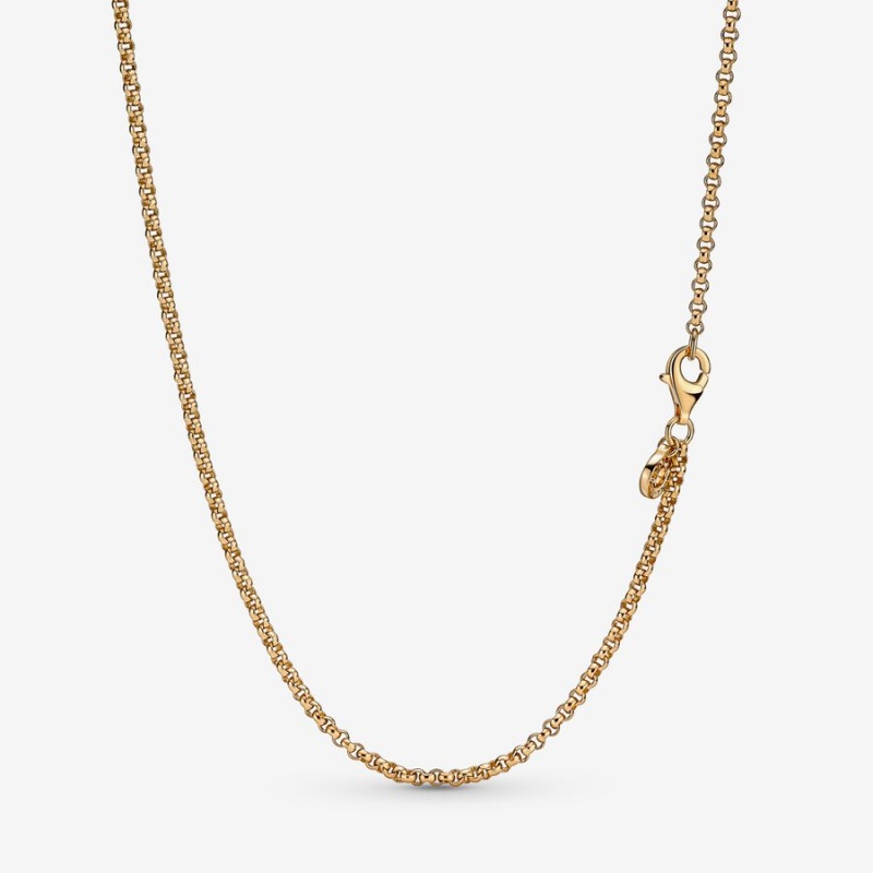 Pandora Rolo Chain Necklace Gold Plated | 389LBHGZY