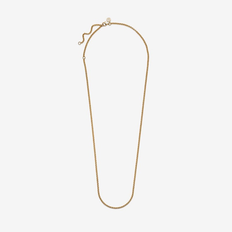 Pandora Rolo Chain Necklace Gold Plated | 389LBHGZY