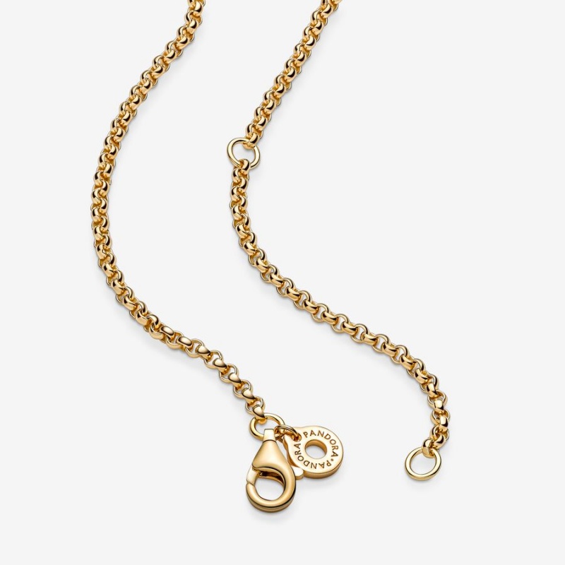 Pandora Rolo Chain Necklace Gold Plated | 389LBHGZY