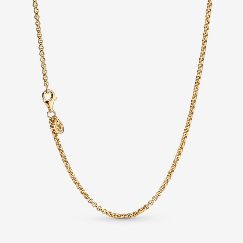 Pandora Rolo Chain Necklace Gold Plated | 389LBHGZY