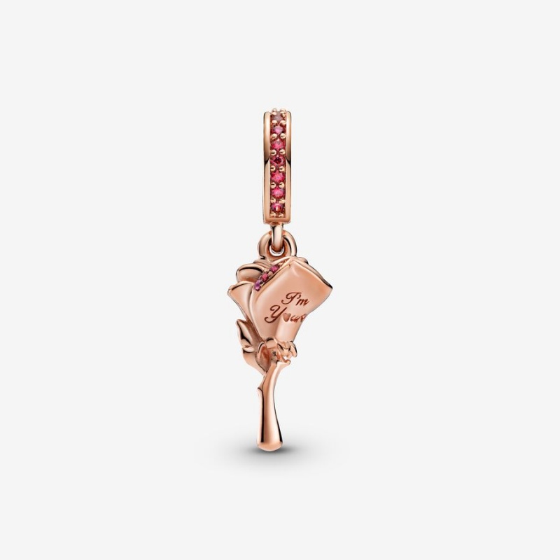 Pandora Rose Flower Dangle Charm - FINAL SALE Rose Gold Plated | 251QNKPUG