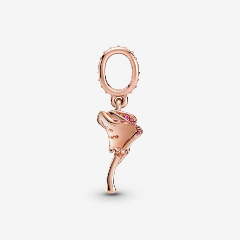 Pandora Rose Flower Dangle Charm - FINAL SALE Rose Gold Plated | 251QNKPUG