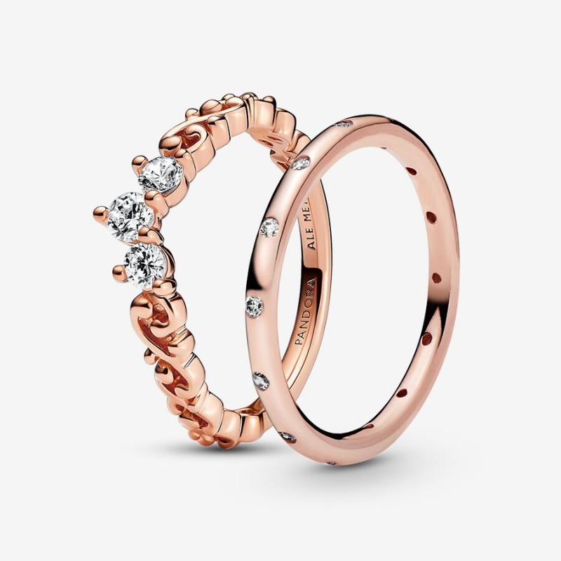 Pandora Rose Regal Swirl Tiara Ring Set | 241BIQGHA