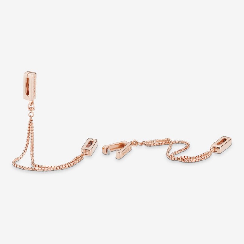 Pandora Safety Chain Clip Charm Rose Gold Plated | 751SITMFP