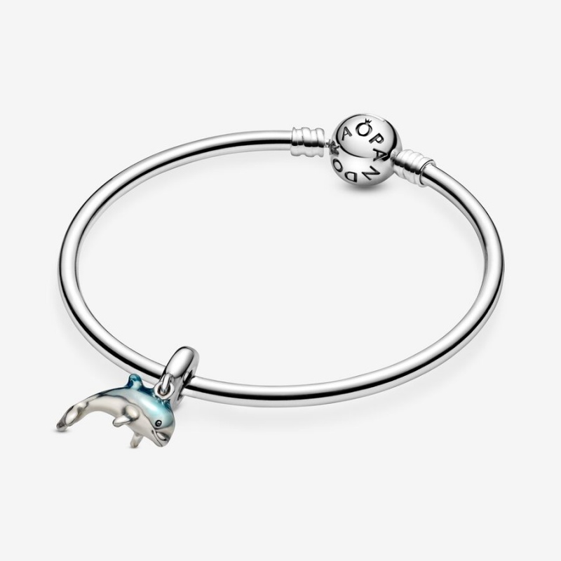 Pandora Shimmering Dolphin Dangle Charm Sterling Silver | 562ZXEQRW