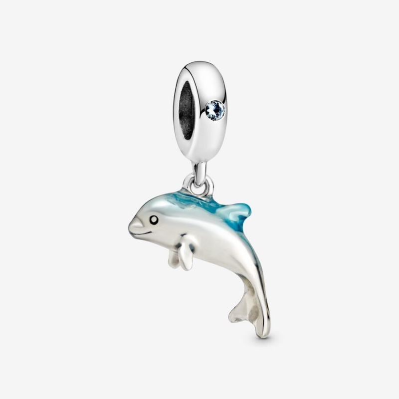 Pandora Shimmering Dolphin Dangle Charm Sterling Silver | 562ZXEQRW