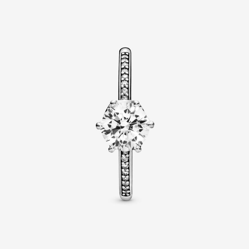 Pandora Shimmering Solitaire Wishbone Stacking Ring Set | 650YHSMWI