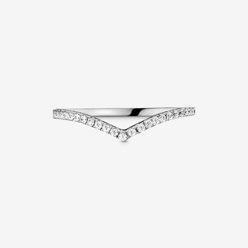 Pandora Shimmering Solitaire Wishbone Stacking Ring Set | 650YHSMWI