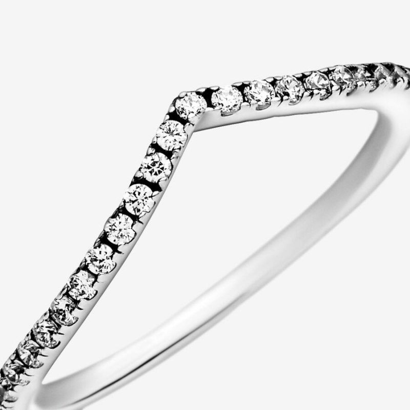 Pandora Shimmering Solitaire Wishbone Stacking Ring Set | 650YHSMWI