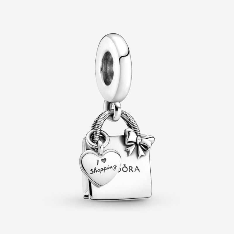 Pandora Shopping Bag Dangle Charm Sterling Silver | 629QSJCLU