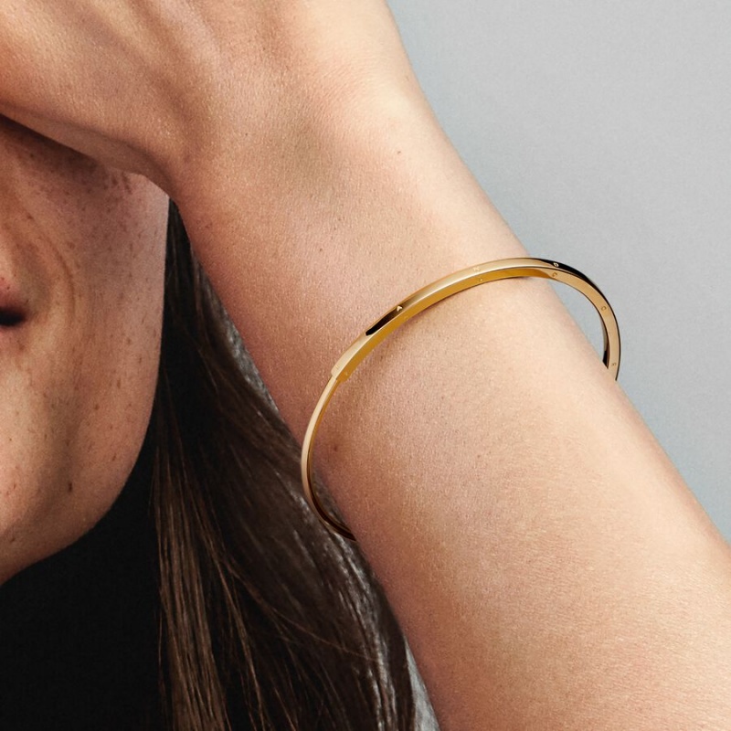 Pandora Signature I-D Bangle Gold | 196PLMIQN