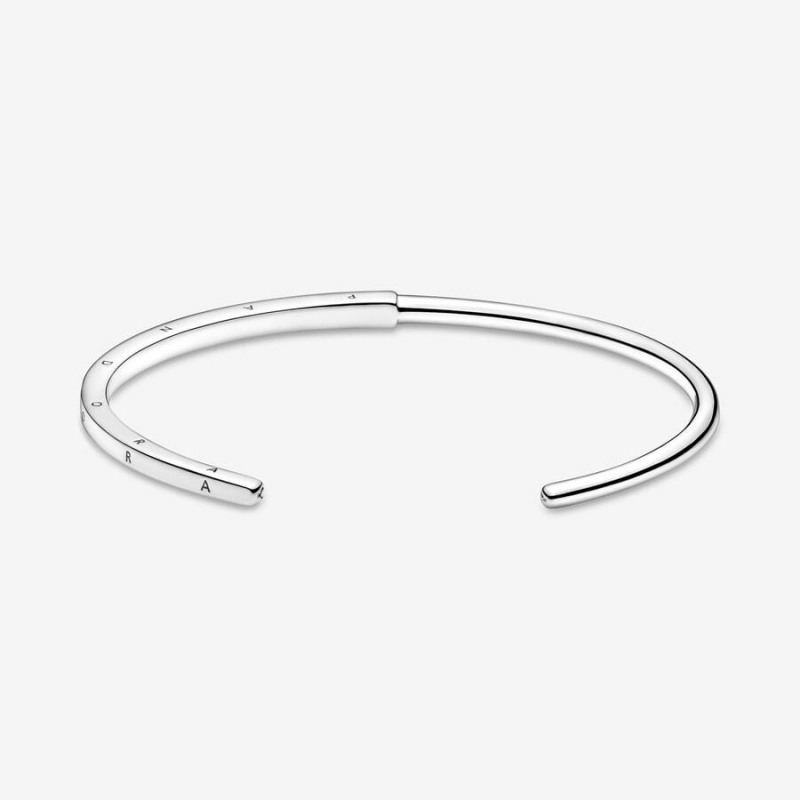 Pandora Signature I-D Open Bangle Sterling Silver | 318QOEJBC