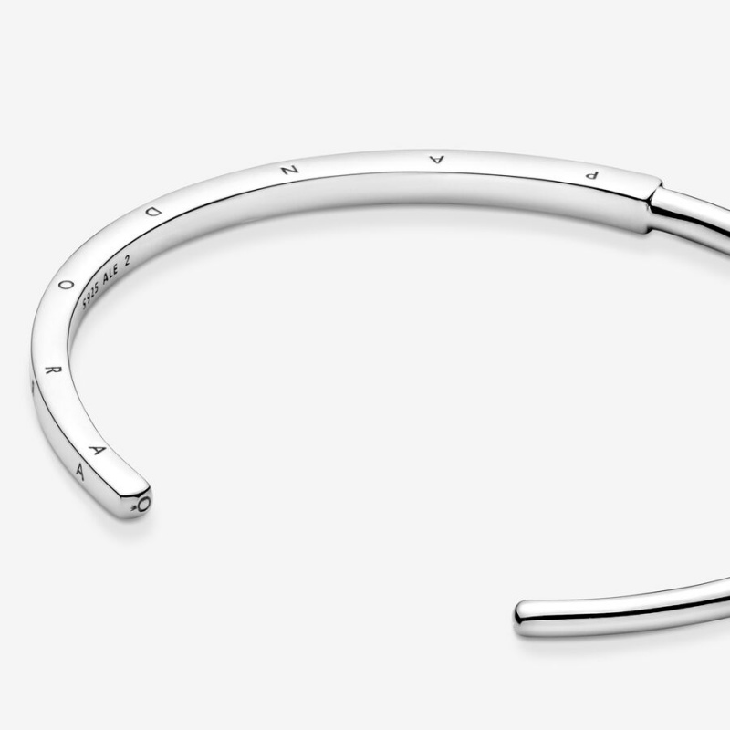 Pandora Signature I-D Open Bangle Sterling Silver | 318QOEJBC