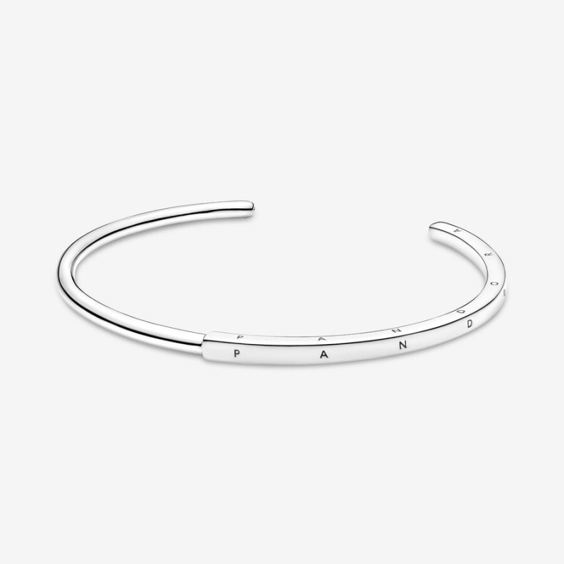 Pandora Signature I-D Open Bangle Sterling Silver | 318QOEJBC