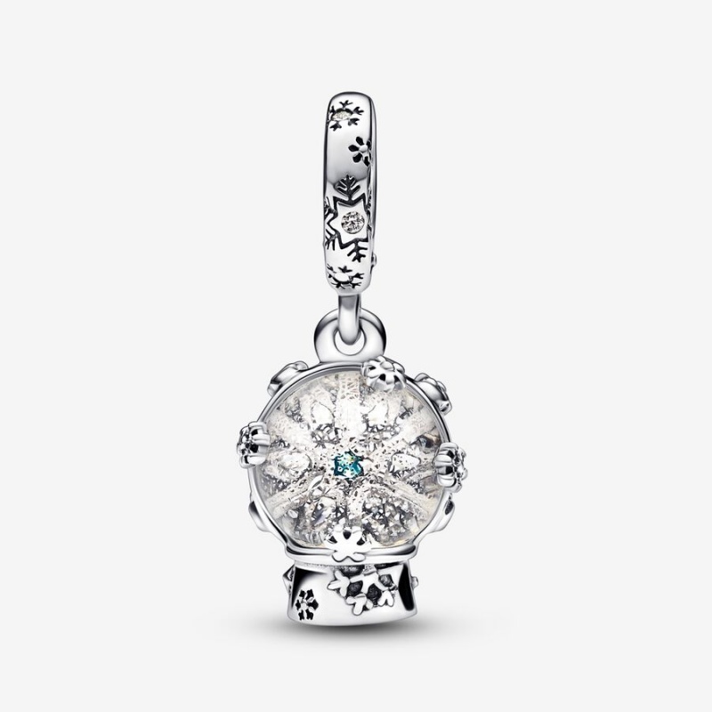 Pandora Snowflake Snow Globe Dangle Charm Sterling Silver | 683CNIFML