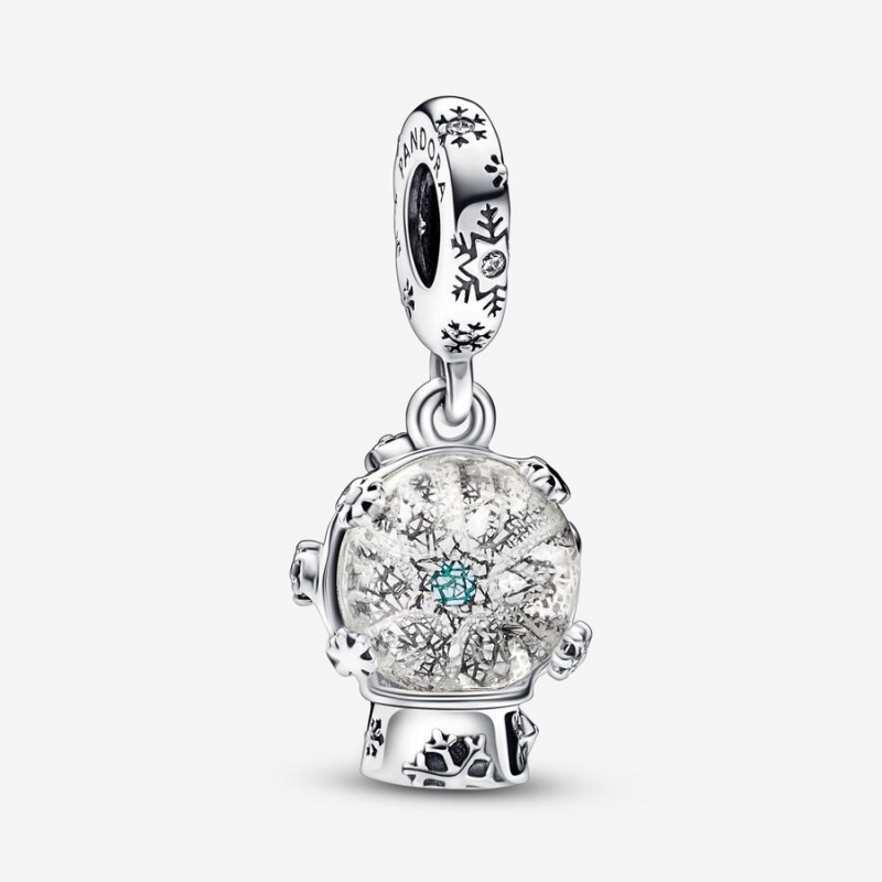 Pandora Snowflake Snow Globe Dangle Charm Sterling Silver | 683CNIFML