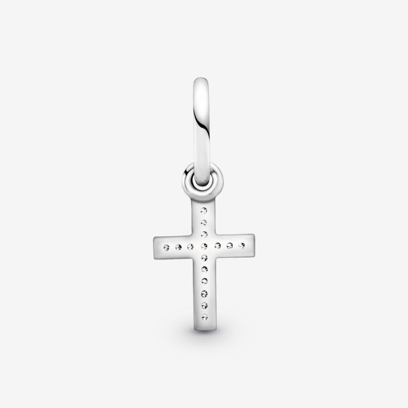 Pandora Sparkling Cross Dangle Charm Sterling Silver | 251KFJUVG