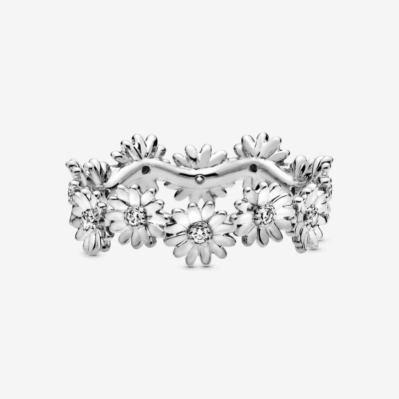 Pandora Sparkling Daisy Flower Crown Ring Sterling Silver | 706QCZTOD