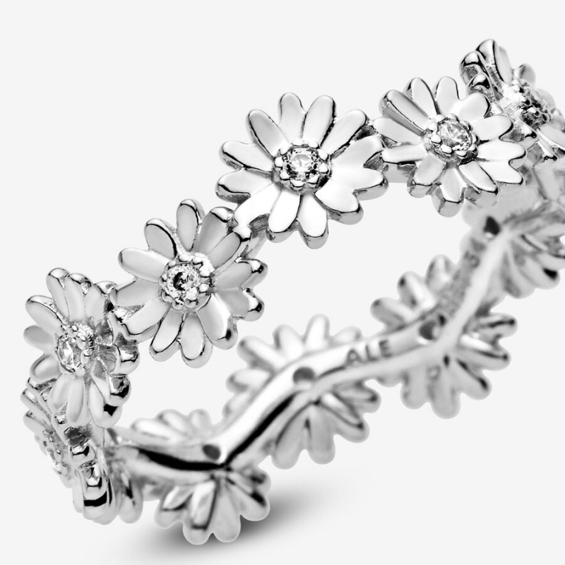 Pandora Sparkling Daisy Flower Crown Ring Sterling Silver | 706QCZTOD