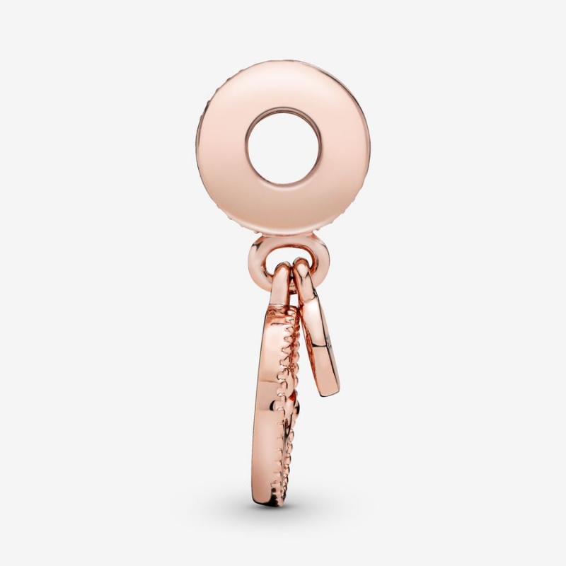 Pandora Sparkling Family Tree Dangle Charm Rose Gold Plated | 351PIKYJL