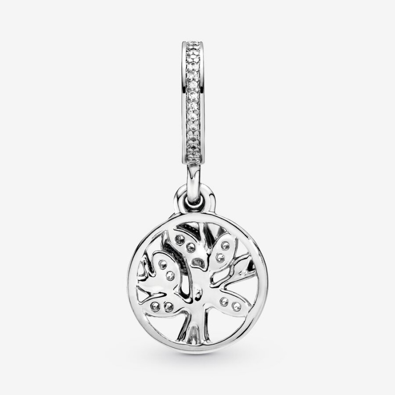 Pandora Sparkling Family Tree Dangle Charm Two-tone | 708CEZONX