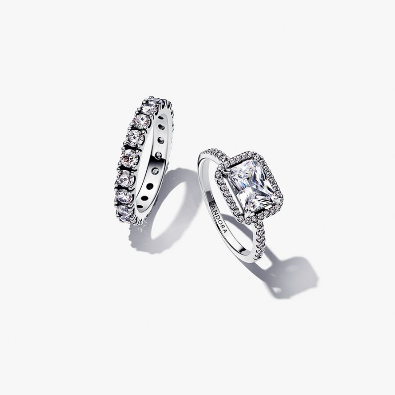 Pandora Sparkling Halo Ring Set | 925HAFTRV