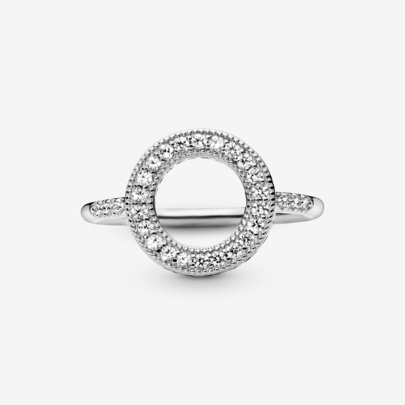 Pandora Sparkling Halo Ring Sterling Silver | 308ASUGET