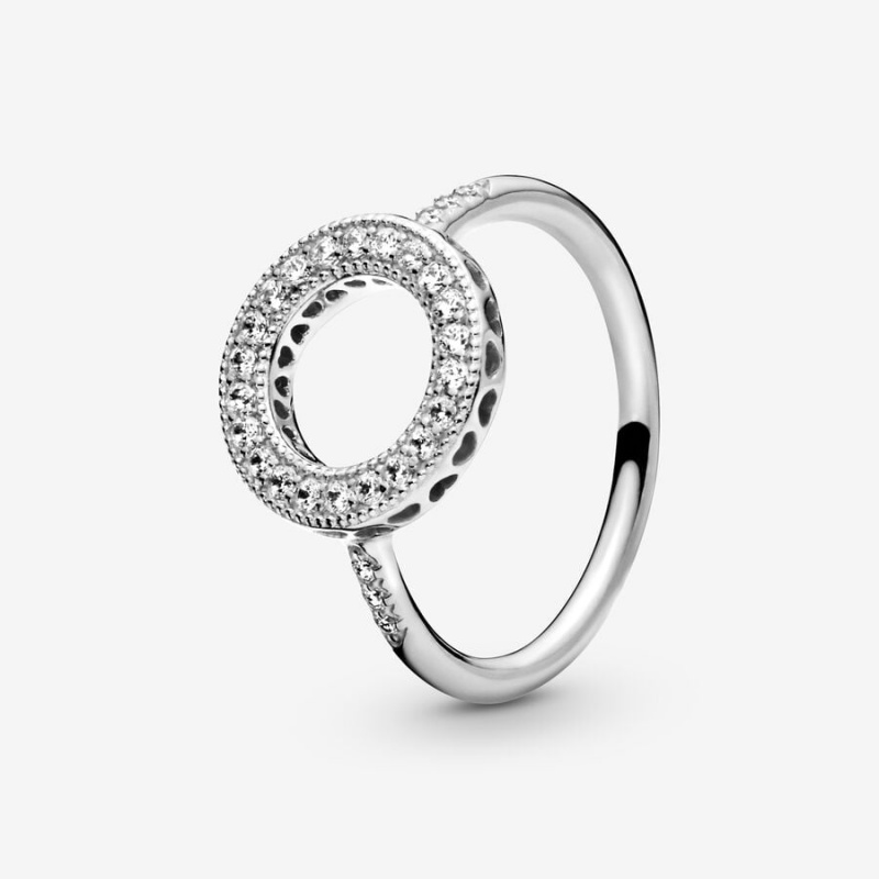 Pandora Sparkling Halo Ring Sterling Silver | 308ASUGET