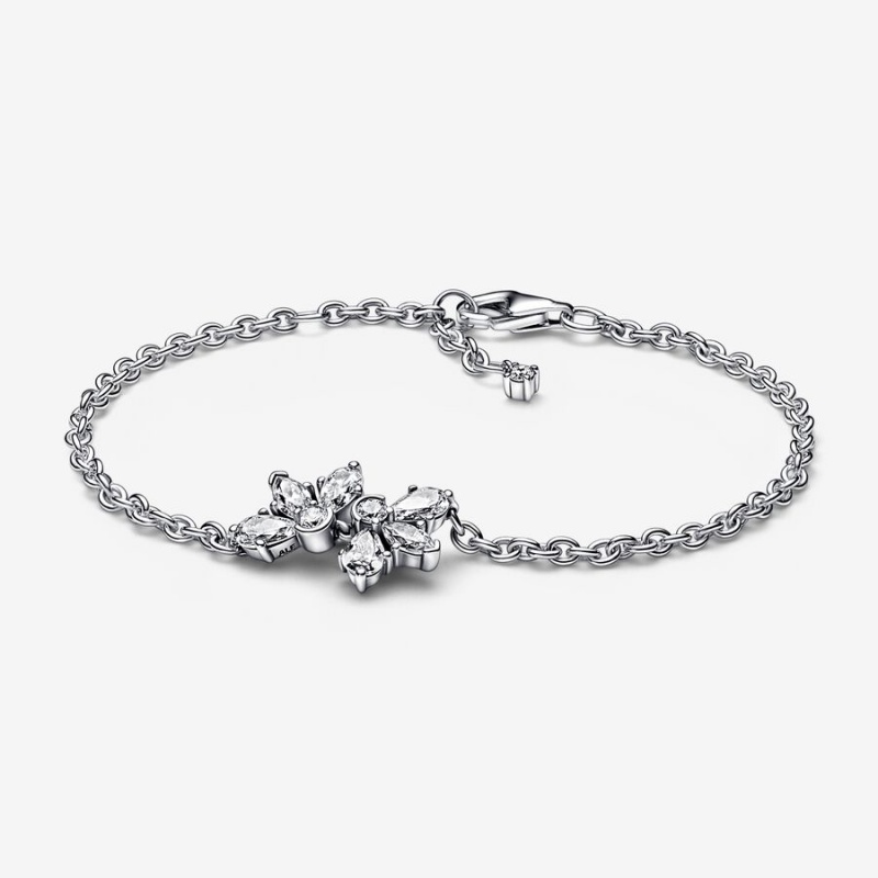 Pandora Sparkling Herbarium Cluster Chain Bracelet Sterling Silver | 239RSTUYM