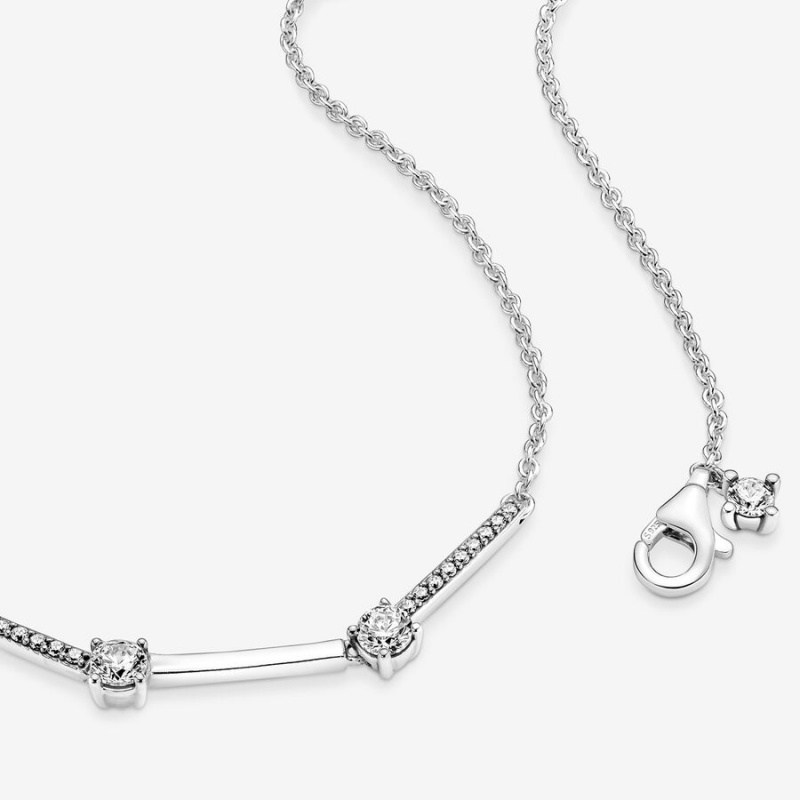 Pandora Sparkling Pavé Bars Earring and Necklace Set | 469KFCQYE